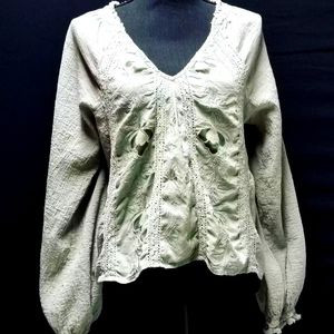 Free People light Green long Sleeve shirt